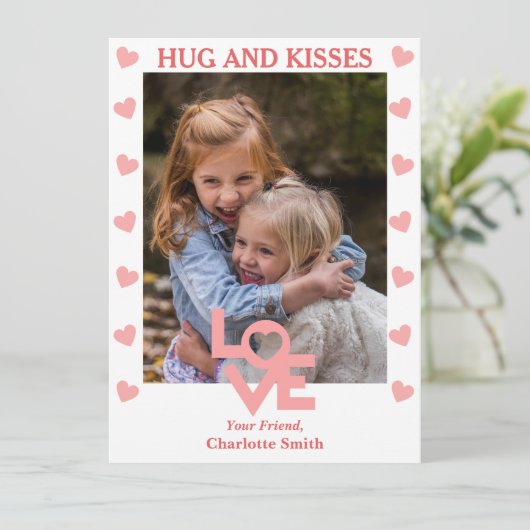 シンプルハグとキス写真教室バレンタイン シーズンカード (スタンド正面)