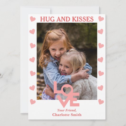 シンプルハグとキス写真教室バレンタイン シーズンカード (正面)