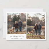 シンプルハグ&キス2 Photo Valentines Dog Family シーズンカード (正面)