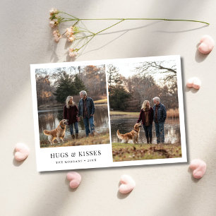 シンプルハグ&キス2 Photo Valentines Dog Family シーズンカード