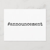 シンプルハッシュタグ発表が延期さ結婚れた ポストカード (正面)