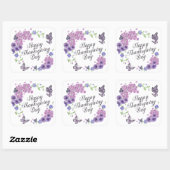 シンプルハッピーサンクスギビング蝶シール スクエアシール (シート)