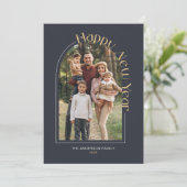 シンプルハッピーニューイヤー写真海軍 シーズンカード (スタンド正面)