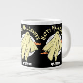 シンプルハッピーハローウィンブスプー幽霊 ジャンボコーヒーマグカップ (正面右)