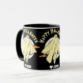 シンプルハッピーハローウィンブスプー幽霊 マグカップ (正面左)