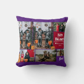 シンプルハッピーハローウィンモダン写真の家族のコラージュ クッション (正面)
