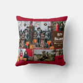 シンプルハッピーハローウィンモダン写真の家族のコラージュ クッション (裏面)