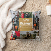 シンプルハッピーハローウィンモダン写真の家族のコラージュ クッション (ブランケット)