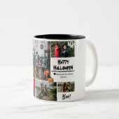 シンプルハッピーハローウィンモダン写真の家族のコラージュ ツートーンマグカップ (正面右)