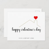 シンプルハッピーバレンタインデーエテ実在ート農業 ポストカード (正面/裏面)