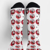 シンプルハッピーバレンタインデーエレガントカップル写真 ソックス (上部)