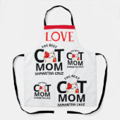 シンプルハッピーバレンタインデーエレガントキャットママ エプロン (正面)