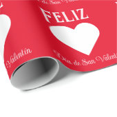 シンプルハッピーバレンタインデーホワスペインのイトハート ラッピングペーパー (ロールコーナー)