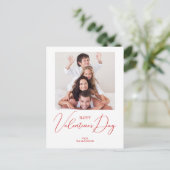 シンプルハッピーバレンタインデーモダン写真はがき シーズンポストカード (スタンド正面)