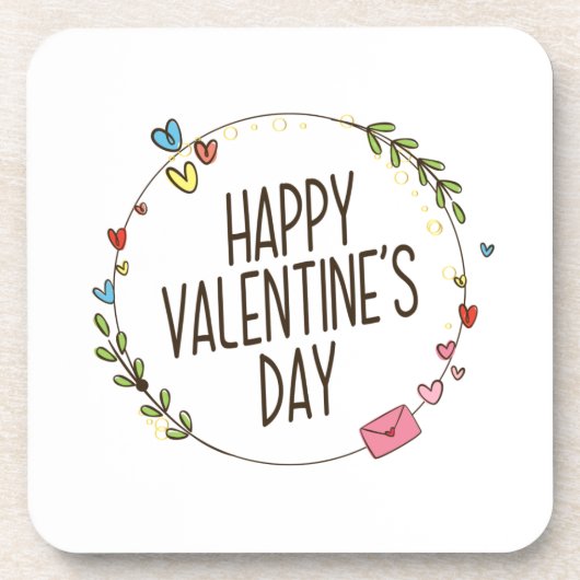シンプルハッピーバレンタインデーリース |コースター コースター (正面)