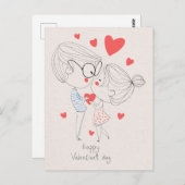 シンプルハッピーバレンタインデー!ポストカード ポストカード (正面/裏面)