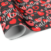 シンプルハッピーバレンタイン愛するハートパターン ラッピングペーパー (ロールコーナー)