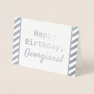 シンプルハッピーバースデーカード 箔カード