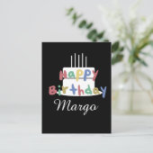 シンプルハッピーバースデーハンドレタリング ポストカード (スタンド正面)