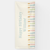 シンプルハッピーバースデーパーソナライズされたキャンドル 横断幕 (縦)
