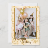 シンプルハッピーバースデーフォト誕生日カード シーズンカード (正面)