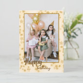 シンプルハッピーバースデーフォト誕生日カード シーズンカード (スタンド正面)