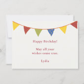 シンプルハッピーバースデーモダンキャンドル ノートカード (裏面)