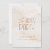 シンプルハッピーバースデーモダンベージュパーティー招待状 招待状 (正面)