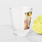 シンプルハッピーバースデー追加フォト文字パーソナライズされた ショットグラス (左)