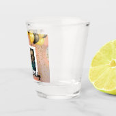 シンプルハッピーバースデー追加フォト文字パーソナライズされた ショットグラス (右)