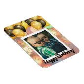 シンプルハッピーバースデー追加フォト文字パーソナライズされた マグネット (右側)