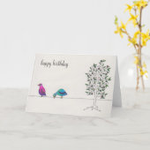 シンプルハッピーバースデー カード (黄色い花)