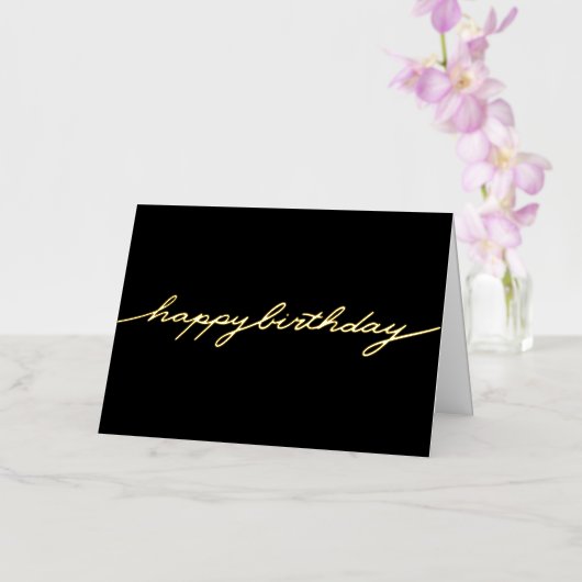 シンプルハッピーバースデー 箔グリーティングカード (蘭)