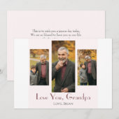 シンプルハッピーパパの日、おじいちゃん3枚の写真 シーズンカード (正面/裏面)