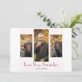 シンプルハッピーパパの日、おじいちゃん3枚の写真 シーズンカード (スタンド正面)