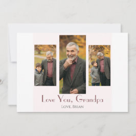 シンプルハッピーパパの日、おじいちゃん3枚の写真 シーズンカード