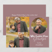 シンプルハッピーパパの日、おじいちゃん3枚の写真 シーズンカード (正面/裏面)