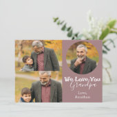 シンプルハッピーパパの日、おじいちゃん3枚の写真 シーズンカード (スタンド正面)