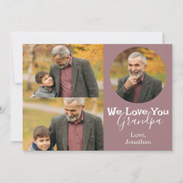 シンプルハッピーパパの日、おじいちゃん3枚の写真 シーズンカード