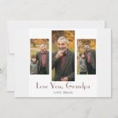 シンプルハッピーパパの日、おじいちゃん3枚の写真 シーズンカード (正面)