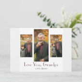 シンプルハッピーパパの日、おじいちゃん3枚の写真 シーズンカード (スタンド正面)