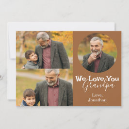 シンプルハッピーパパの日、おじいちゃん3枚の写真 シーズンカード