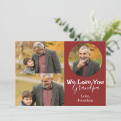 シンプルハッピーパパの日、おじいちゃん3枚の写真 シーズンカード (スタンド正面)