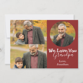 シンプルハッピーパパの日、おじいちゃん3枚の写真 シーズンカード