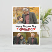 シンプルハッピーパパの日、おじいちゃん3枚の写真 シーズンカード (スタンド正面)