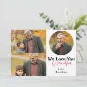 シンプルハッピーパパの日、おじいちゃん3枚の写真 シーズンカード (スタンド正面)