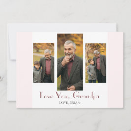 シンプルハッピーパパの日、おじいちゃん3枚の写真 シーズンカード