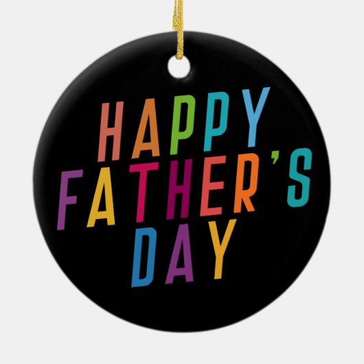 シンプルハッピーファーザーズデイタイポグラフィ |オーナメント セラミックオーナメント (裏面)
