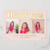 シンプルハッピーフラットフォイルグラードサンキューカード 箔招待状 (正面)