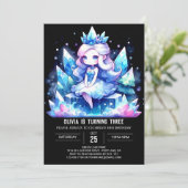 シンプルハッピープリンセス誕生日 招待状 (スタンド正面)